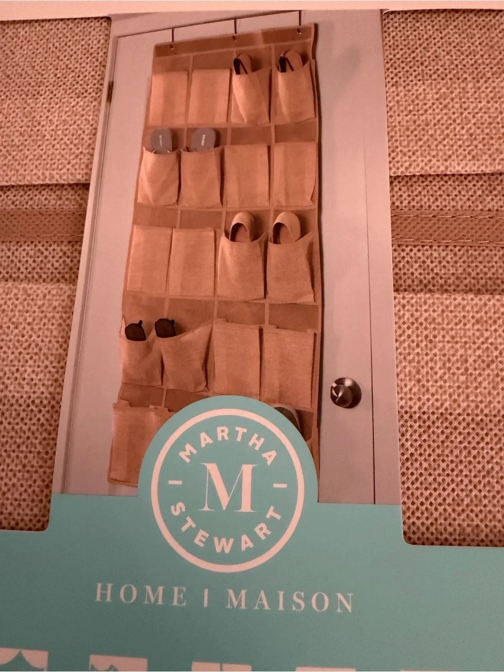 Martha Stewart Tan 20-Pocket Over-the-Door Organizer NWT